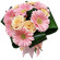 букет из кремовых роз и розовых гербер. Армения